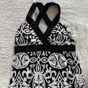 INC Black & White Dress Size L